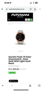 Garmin Fenix 7S – Solar Edition Rose Gold with Light Sand Band