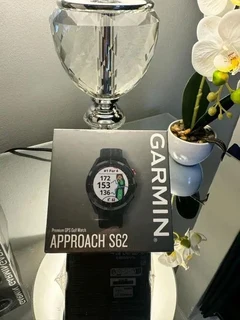 Sealed Garmin Approach S62 Black Ceramic Bezel with Black Band