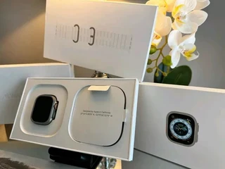 Apple Watch Ultra GPS &#43; Cellular, 49mm Titanium Case with White Ocean Band