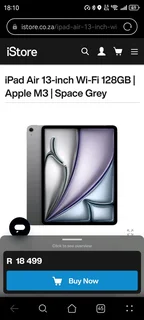 SEALED Apple iPad Air 13 inch M3 WiFi 128GB Space Grey