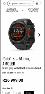 Garmin Fenix 8 – 51 mm, AMOLED Slate Grey With Black Silicone Band