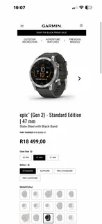 Garmin Epix (Gen 2) - Standard Edition | 47 mm | Slate Steel with Black Band