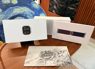 Apple Watch Ultra 2 Titanium Case with Indigo Alpine Loop - Medium