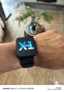 Garmin Venu X1 Sapphire Black With Slate Titanium Caseback And Black ComfortFit Nylon Band