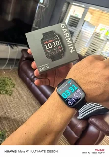 Garmin Venu X1 Sapphire Black With Slate Titanium Caseback And Black ComfortFit Nylon Band