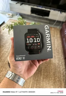 Garmin Venu X1 Sapphire Black With Slate Titanium Caseback And Black ComfortFit Nylon Band