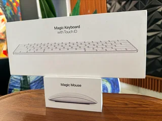 Apple Magic Keyboard with Touch ID And Apple Magic Mouse 2 (USB‑C) with Multi-Touch Surface - White