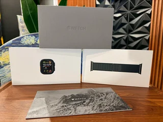 Sealed Apple Watch Ultra 2 49mm Black Titanium Case with Dark Green Alpine Loop - Large
