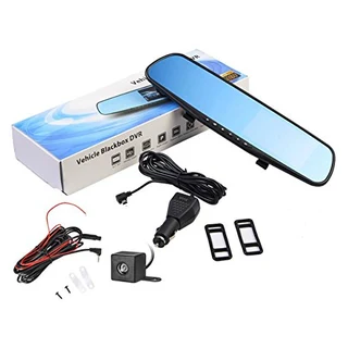 Rearview Mirror Dual Channel DVR Camera Recorder Dash Cam - Unboxed