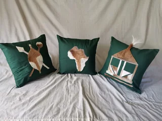 Handmade Quality Cushion covers with Springbok skin motifs