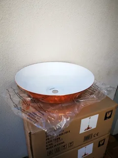 2 Brass Colour Pendant Lights with White inside