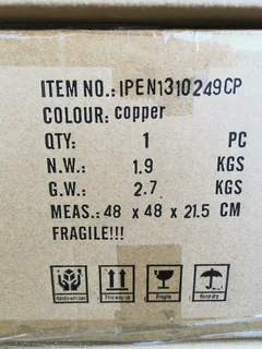 2 Brass Colour Pendant Lights with White inside