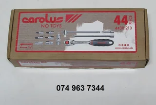 CAROLUS 44pc 1/4inch Drive Professional Socket And Bit Set in Metal Box*NEW*