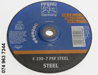 Pferd Grinding Wheel E 230x7.2x22.23mm Universal Line PSF STEEL for Steel*NEW*