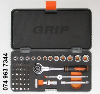 Grip 47PC. 1/4&#34;DR. Multi-Point Socket &amp; Bit Set 4 - 13mm