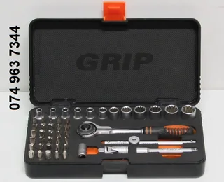 Grip 47PC. 1/4&#34;DR. Multi-Point Socket &amp; Bit Set 4 - 13mm