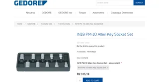 Gedore 10pc Metric Allen Key Socket Set 1/2&#34; Drive 5-19mm*NEW*