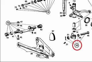 Mercedes-Benz Ponton/Fintail/W108/Pagoda upper and lower kingpin repair kit