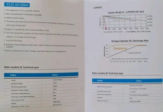 Battery LifePo4 25.6V 100AH 2.54KWH New
