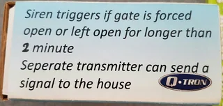 Driveway Gate and Motor Wireless Alarm New