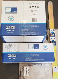 Roll Up Garage Door Motor Kit New Complete Batteries Remotes