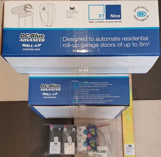 Roll Up Garage Door Motor Kit New Complete Batteries Remotes