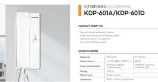 Kocom 1 to 1 Audio Intercom System Kit New