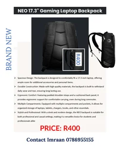 Ultimate Gaming Laptop Bag fits Laptops Up To 17.3&#34; Brand New R400