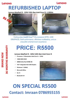 Lenovo IdeaPad Laptop refurbished R5500 excellent condition Value for money