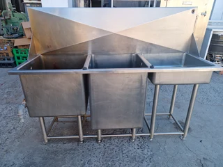 Triple Stainless Steel Industrial Pot Sink