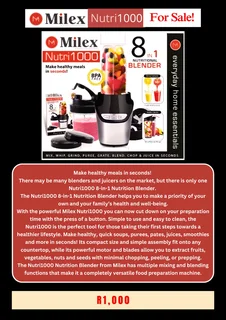 Milex Nutri1000 Nutritonal Blender