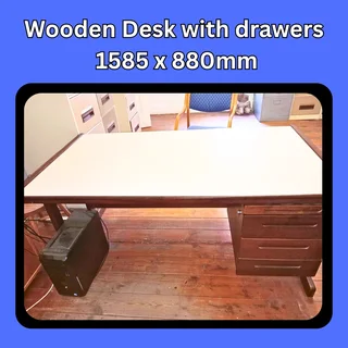 Wooden Desk with drawers