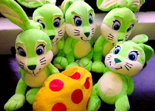 Colorful Bunnies plush soft toys.
