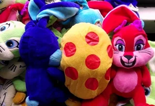 Colorful Bunnies plush soft toys.