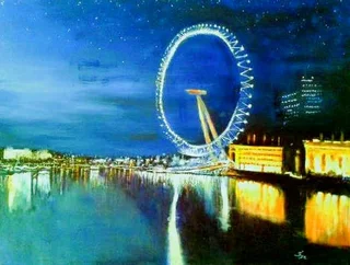 London Eye. Stunning painting by Inge!