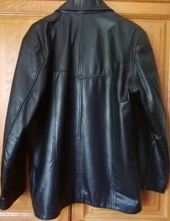 Real Leather Garments. Black Unisex Jacket. Medium.