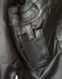 Real Leather Garments. Black Unisex Jacket. Medium.