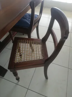 1930&#39;s Beautiful Stink wood Dining-room Table with Riempie Chairs!
