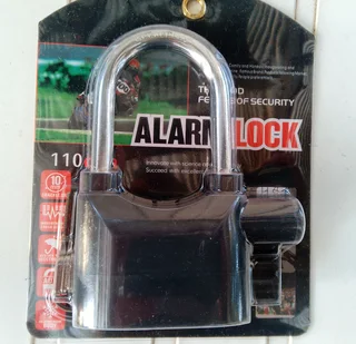 Alarm Security Lock with  movement and shock sensor, activates 110 Db alarm siren!