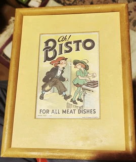 Bisto vintage framed postcard