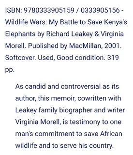 Wildlife wars by Leakey