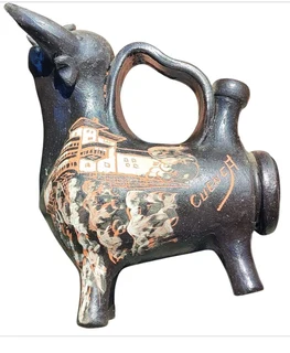 Curioso Botijo. Cerámica De Cuenca. Firmado Por El Prestigioso Ceramista Hernánsanz.