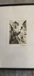 Two etchings Cambridge and another