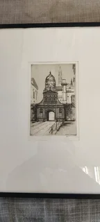 Two etchings Cambridge and another