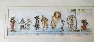 Dirty dogs of Paris watercolour