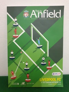 Subbuteo themed Liverpool v Tottenham Match Day Programme This Is Anfield