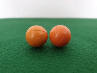 Subbuteo 2 Rare Amber Coloured 18mm Balls