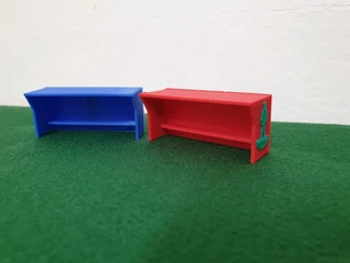 Subbuteo Red and Blue Dugouts Set