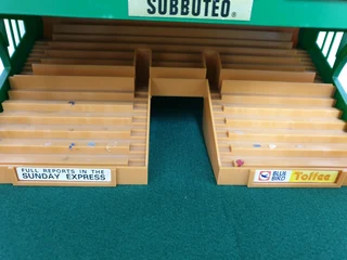 Subbuteo C140 Green and Tan Grandstand With Imperfections