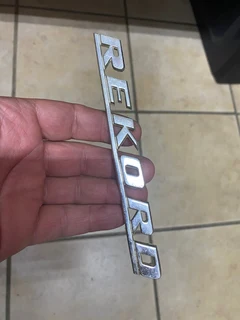 Opel record badge cast aluminium emblem decal motive.